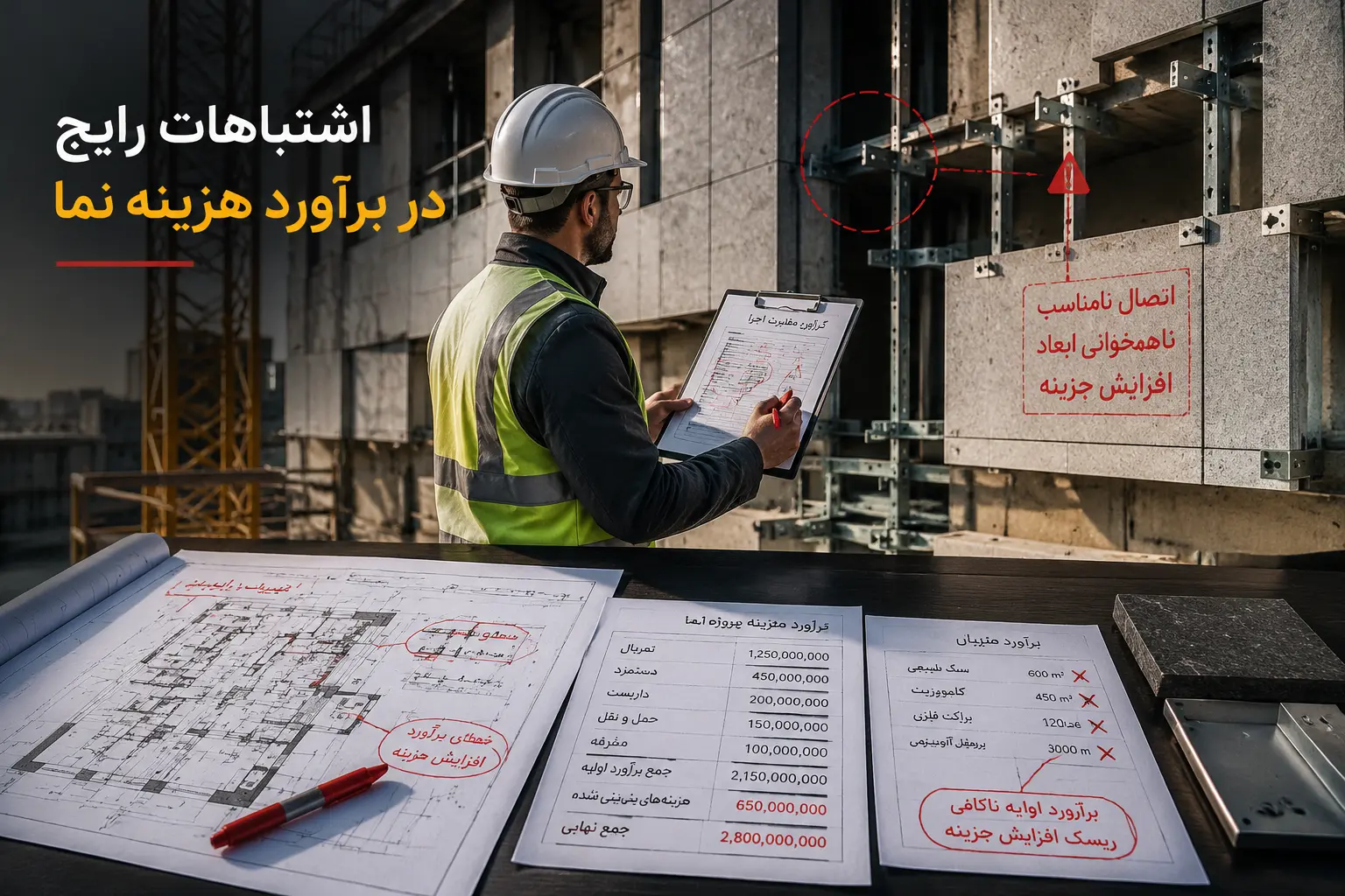 اشتباهات رایج در برآورد هزینه اجرای نما