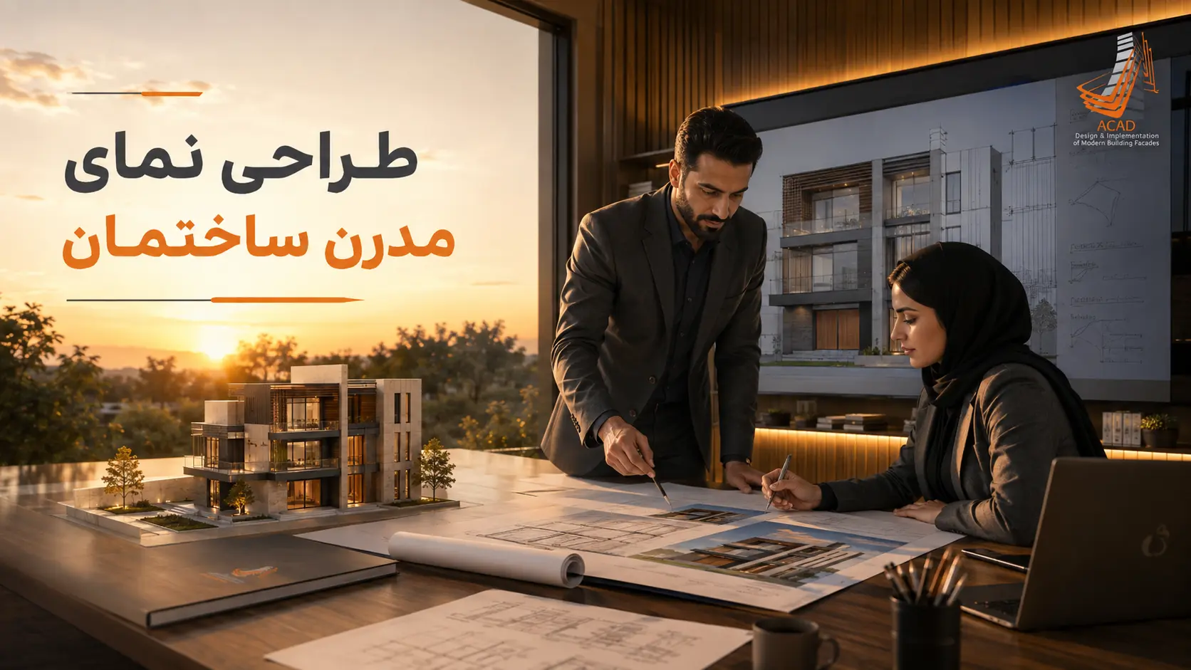 اجرای نمای مدرن ساختمان با طراحی معماری جدید
