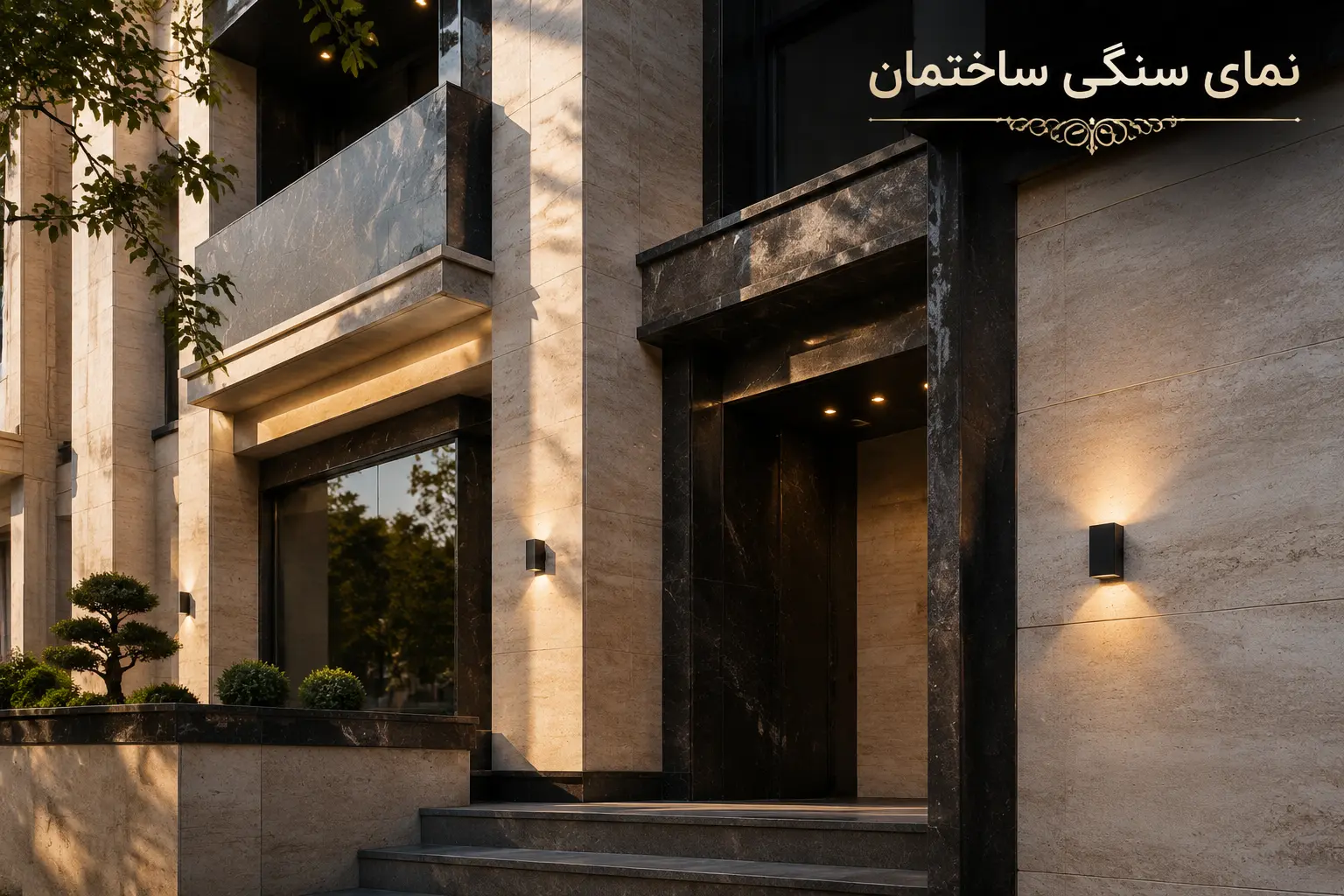 نمای سنگی ساختمان با استفاده از سنگ طبیعی