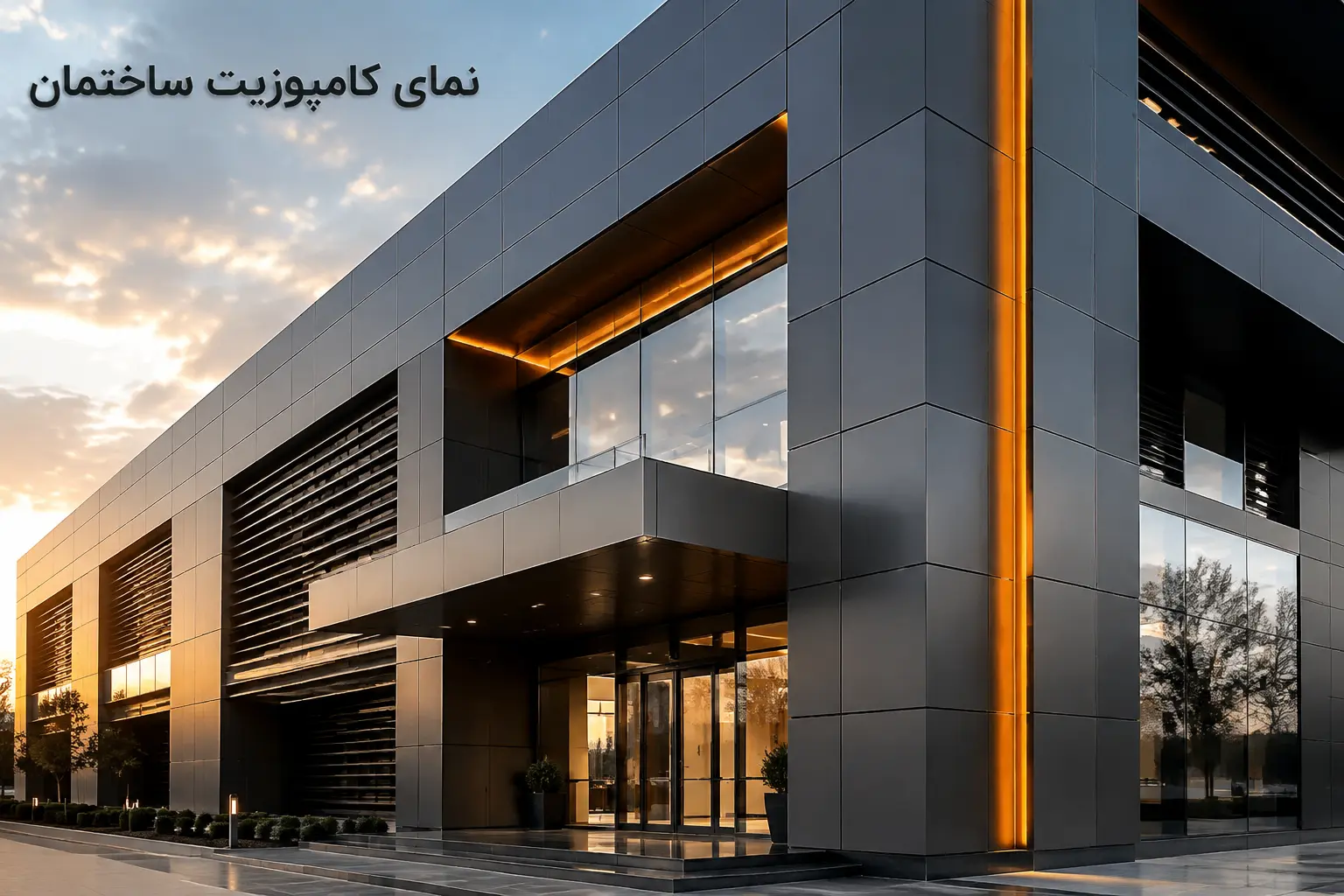 نمای کامپوزیت ساختمان با طراحی مدرن
